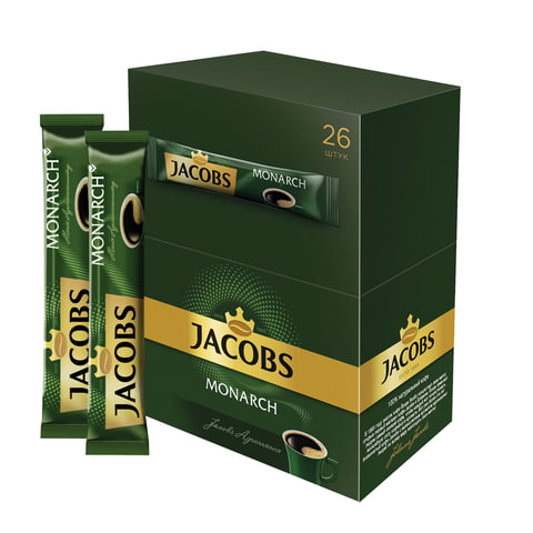 Кофе растворимый порционный JACOBS "Monarch", сублимированный, 1,8 г, пакетик
