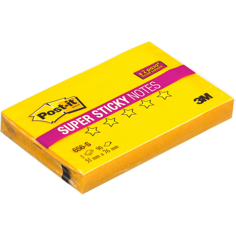 Стикеры Post-it Super Sticky 656-S, 76х51 желтый,90л