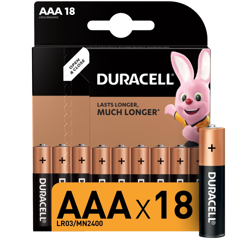 Батарея DURACELL ААA/LR03-18BL BASIC бл/18