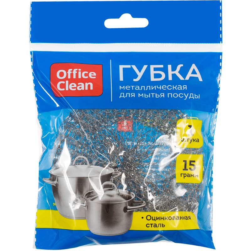 Мочалка для посуды OfficeClean, металлическая, 9*3см, 1шт.