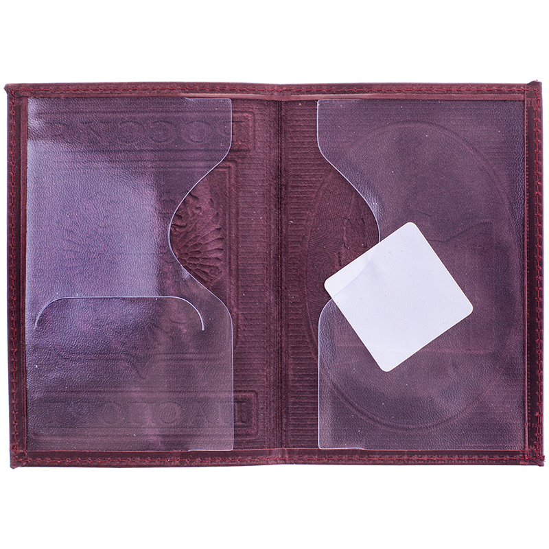 Обложка для паспорта OfficeSpace кожа тип 3, терракот, тиснение "Герб"