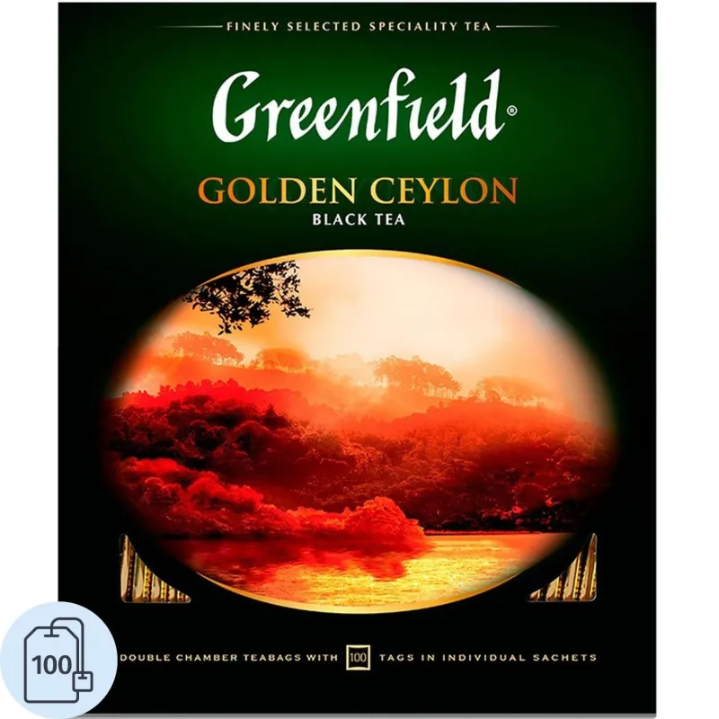 Чай Greenfield Golden Ceylon черный фольгир.100пак/уп