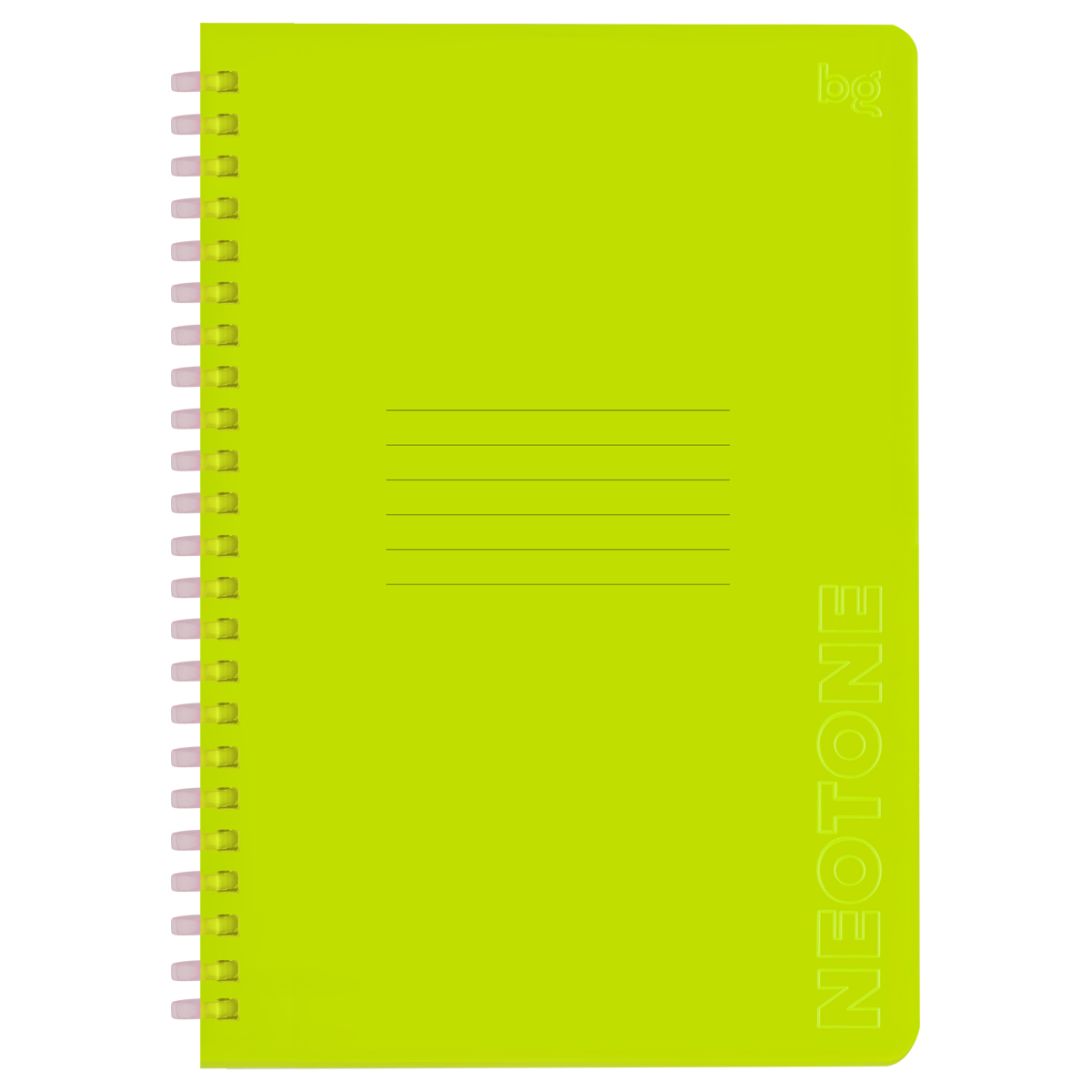 Тетрадь 48л., А5, клетка на силиконовом гребне, BG "Neon. Yellow", пластиковая обложка
