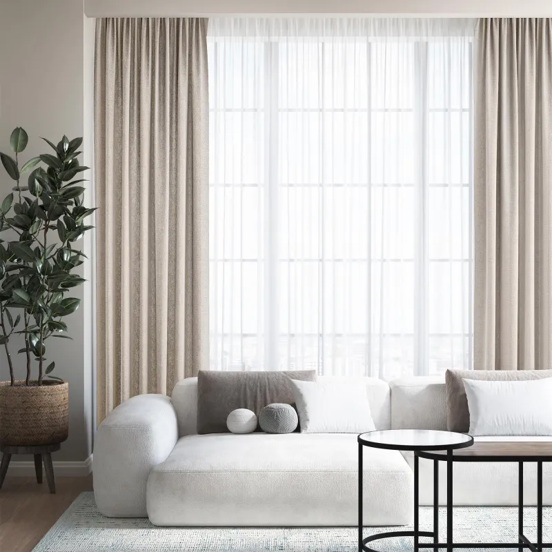 Штора Волшебная Ночь, Рогожка 165х270 см Зебра-экрю 797942