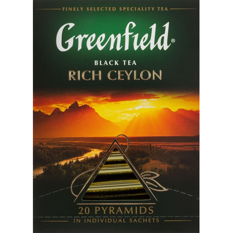 Чай Greenfield Rich Ceylon черн. пирамидки фольгир. 20 пак/уп