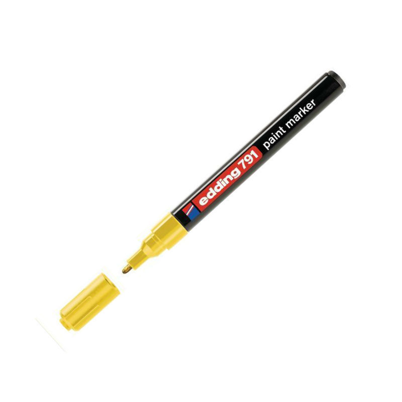 Маркер лаковый пеинт (лак) EDDING E-791/5 желтый 1-2мм, пласт. корп