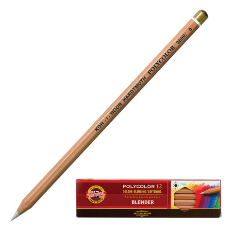 Карандаш-блендер KOH-I-NOOR, 1шт., "Polycolor", белый, 3,8 мм, мягкий, заточенный