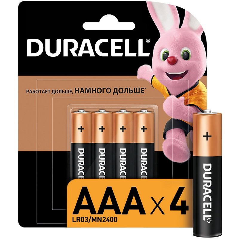 Батарея DURACELL ААA/LR03-4BL BASIC бл/4