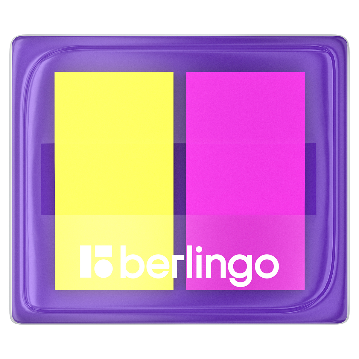 Флажки-закладки Berlingo 45*25мм, 20л*2 неоновых цвета, в диспенсере, европодвес