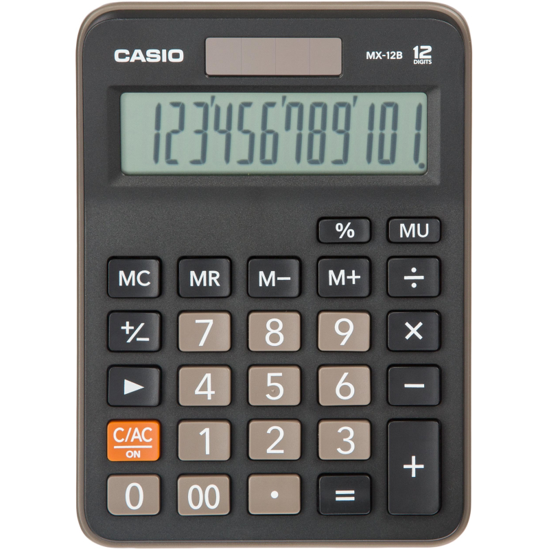 Калькулятор настольный CASIO MX-12B, 12 разр, черный