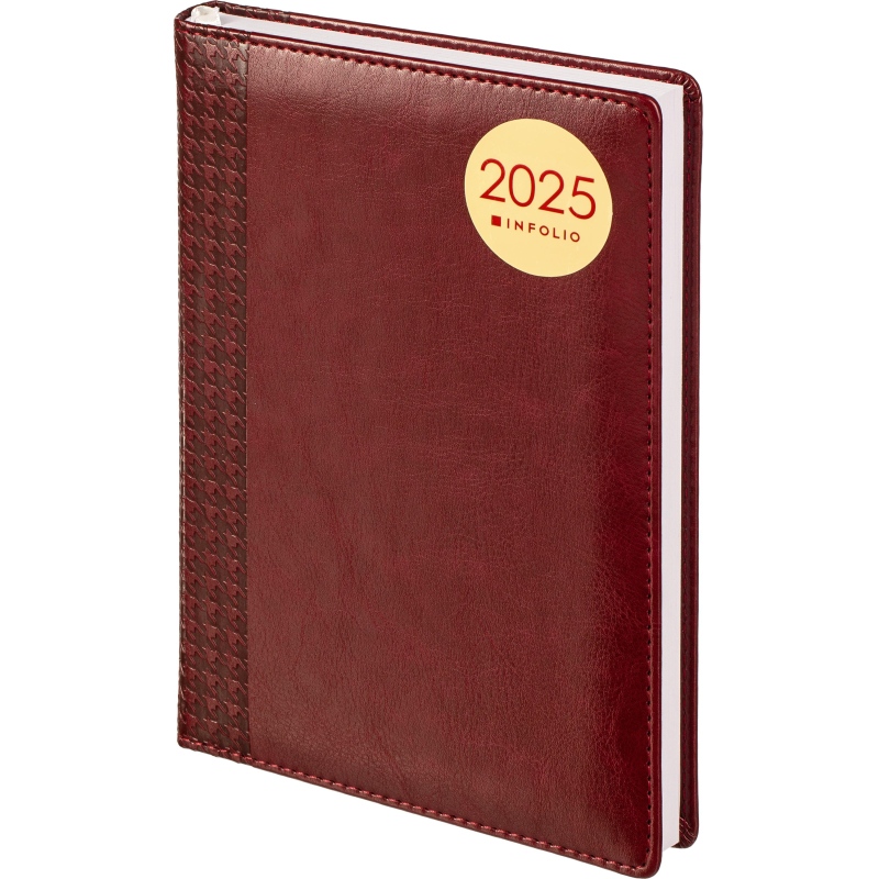 Ежедневник датированный 2025 IF 14х20см 176л. твердый. Lozanna AZ2706/bordo