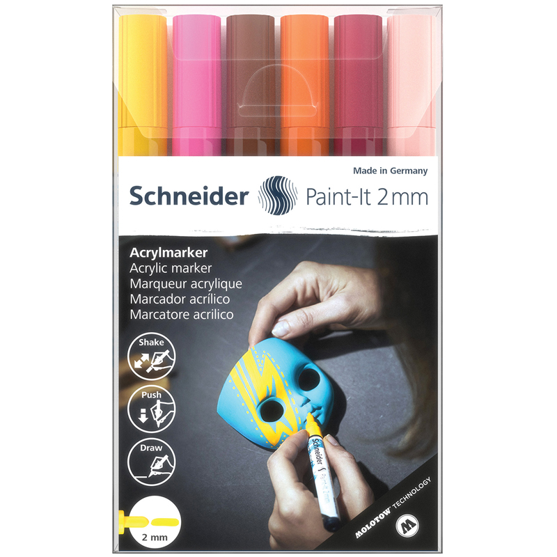 Набор маркеров акриловых  Schneider "Paint-it 310", 2мм, ассорти, 6шт. Набор маркеров акриловых  Schneider "Paint-it 310", 2мм, ассорти, 6шт.