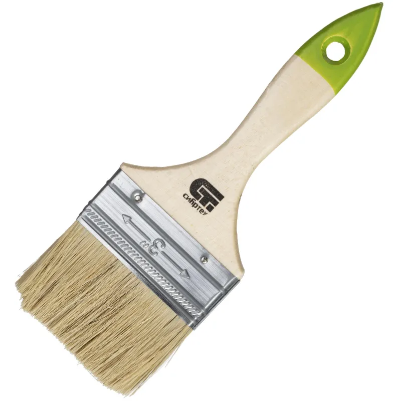 Кисть малярная плоская Сибртех из натуральной щетины 75 мм