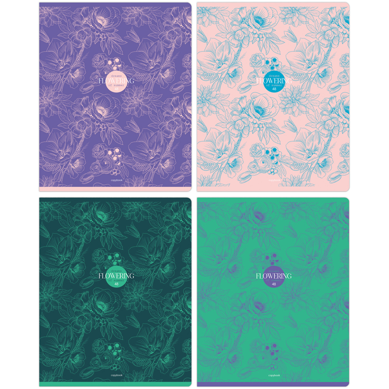 Тетрадь 48л., А5, клетка BG "Flowering" Тетрадь 48л., А5, клетка BG "Flowering"