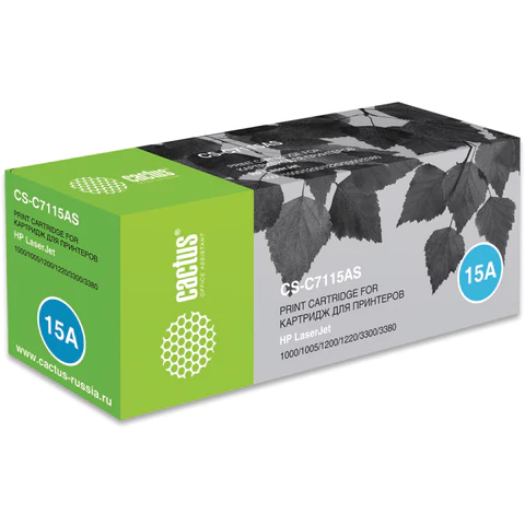 Картридж лазерный CACTUS (CS-C7115А) для HP LaserJet 1000/1200/3300/3380, ресурс 2500 стр., CS-C7115