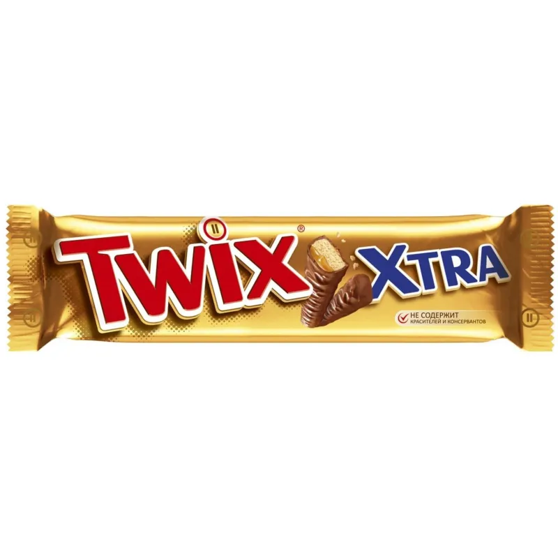 Шоколадный батончик Twix Xtra с карамелью и печеньем, 82г