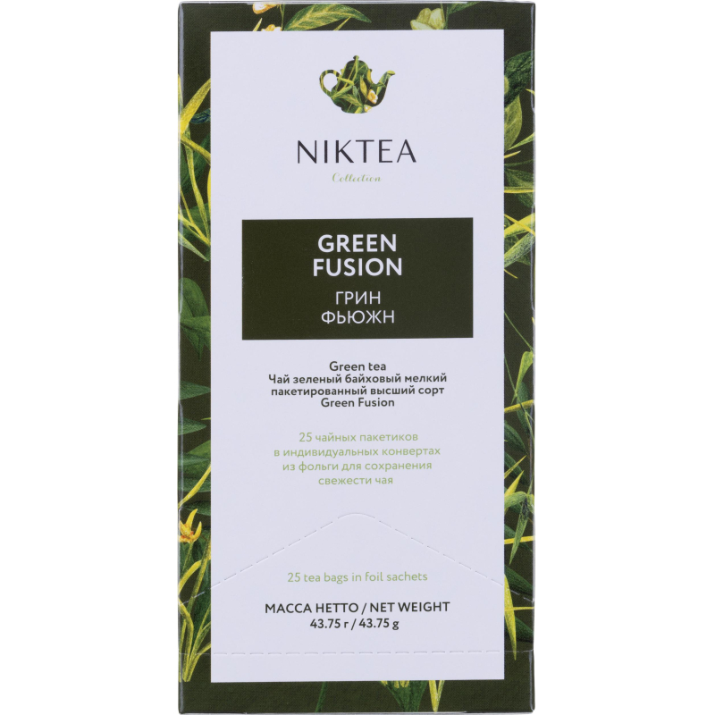 Чай  Niktea зеленый Green Fusion,  25штх1,75г/уп