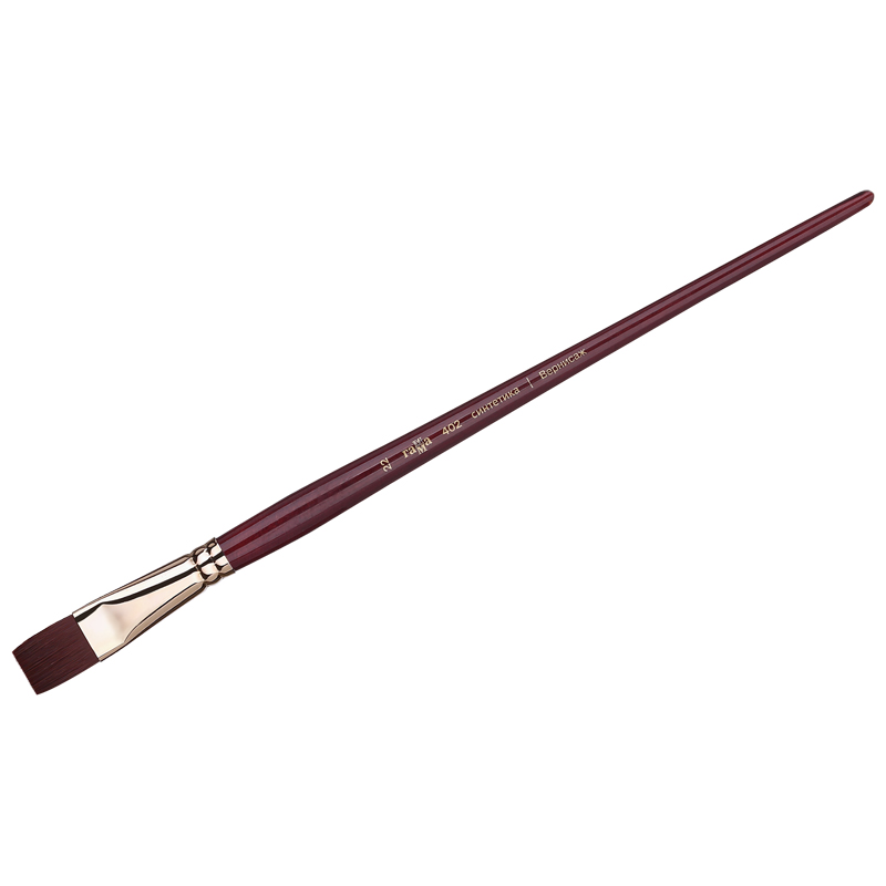 Кисть художественная синтетика бордовая Гамма "Вернисаж", плоская №22, длинная ручка