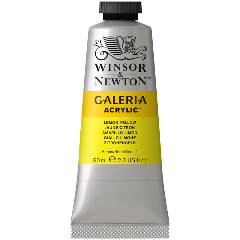 Краска акриловая художественная Winsor&Newton "Galeria", 60мл, туба, желтый лимон