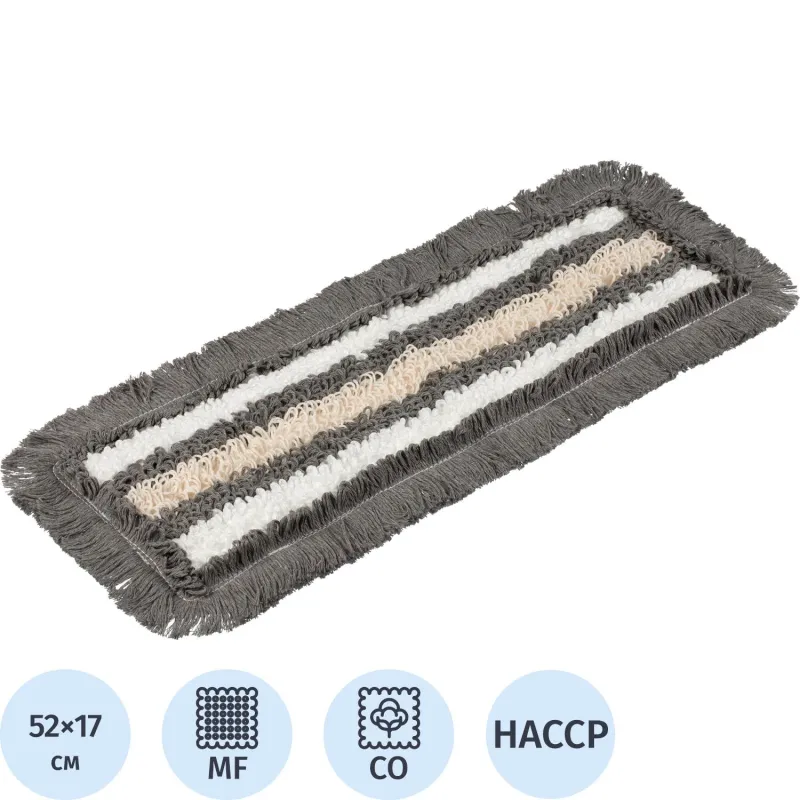 Насадка МОП петельный комбинированный серый (крепление карман-язык), 50 см