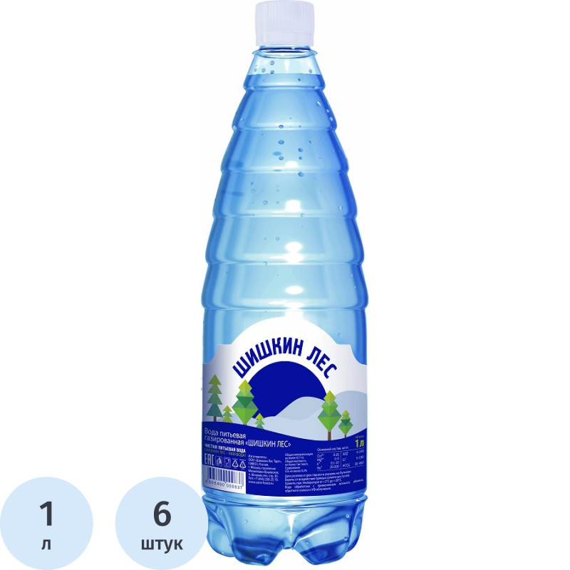 Вода питьевая Шишкин Лес газированная пэт, 1л