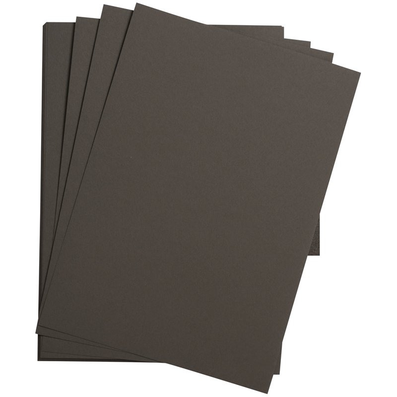 Цветная бумага 500*650мм., Clairefontaine "Etival color", 24л., 160г/м2, антрацит, легкое зерно, хлопок