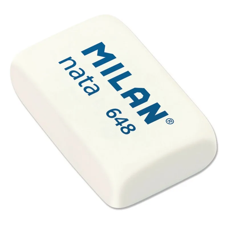 Ластик Milan nata 648 пластиковый белый 31х19х9 мм Ластик Milan nata 648 пластиковый белый 31х19х9 мм
