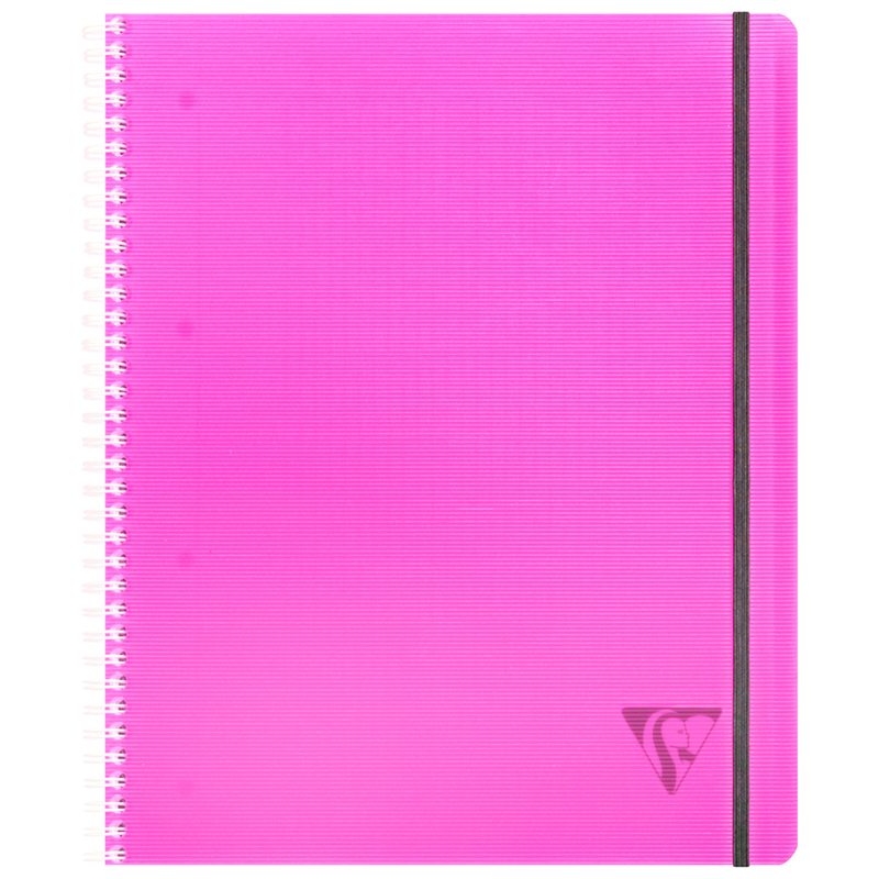 Бизнес-тетрадь 80л., А4+, клетка на гребне Clairefontaine "Proactiv'Book", 90г/м2, пластик. обложка, розовая