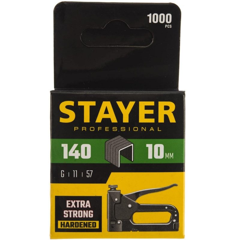 Скобы к степлеру STAYER закал., тип 140, 10мм, 1000шт (31610-10)