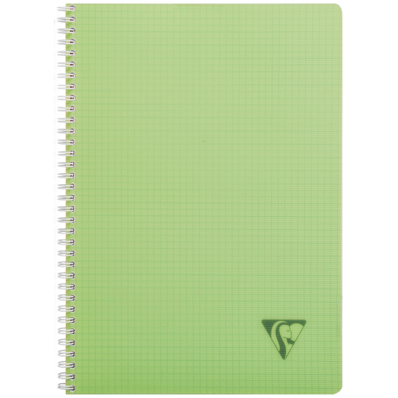 Тетрадь 90л., А4, клетка на гребне Clairefontaine "Linicolor", пластиковая обложка, зеленая, 90г/м2