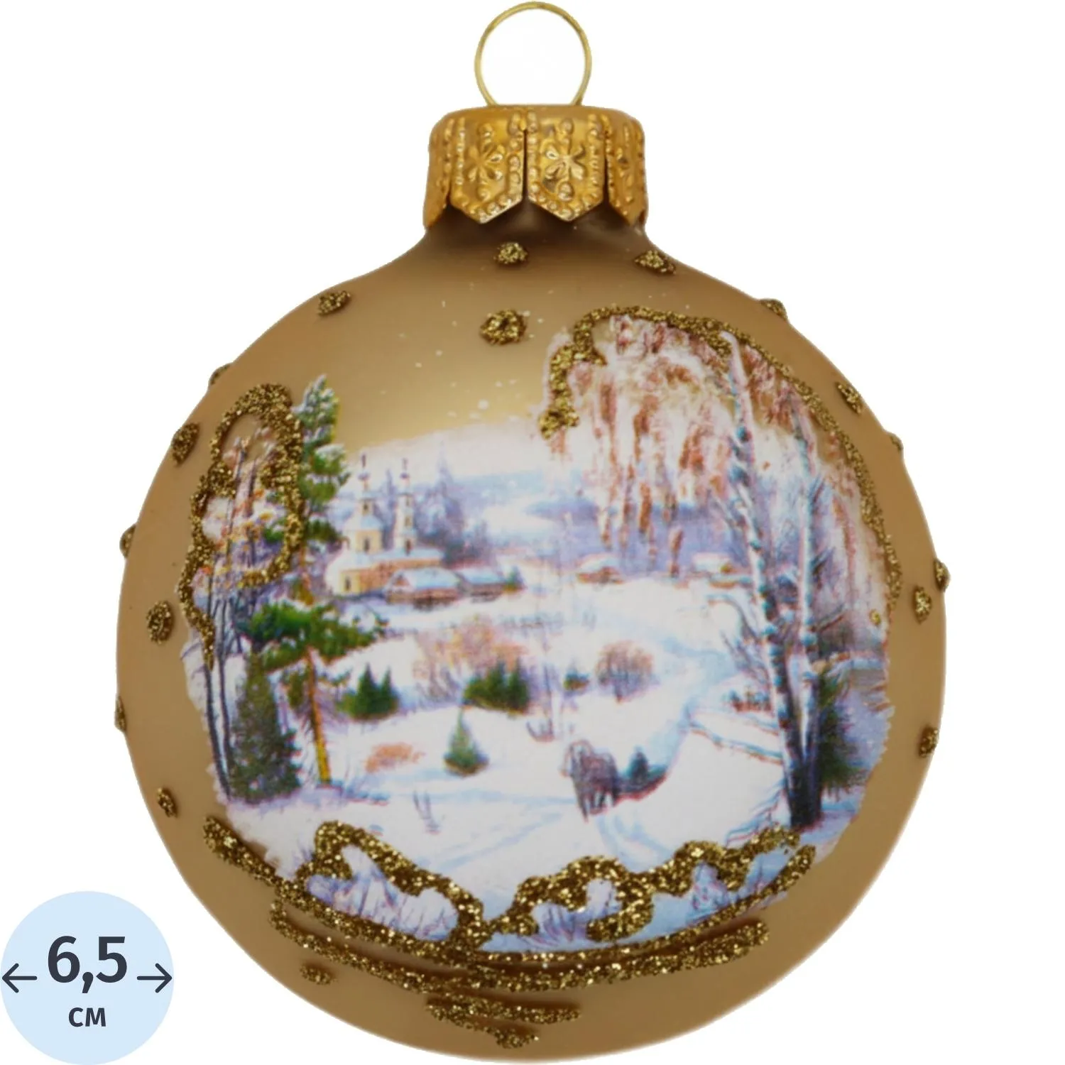 Шар Русская зима 2. 65 мм.. в подар.уп.. КУ-65-214190