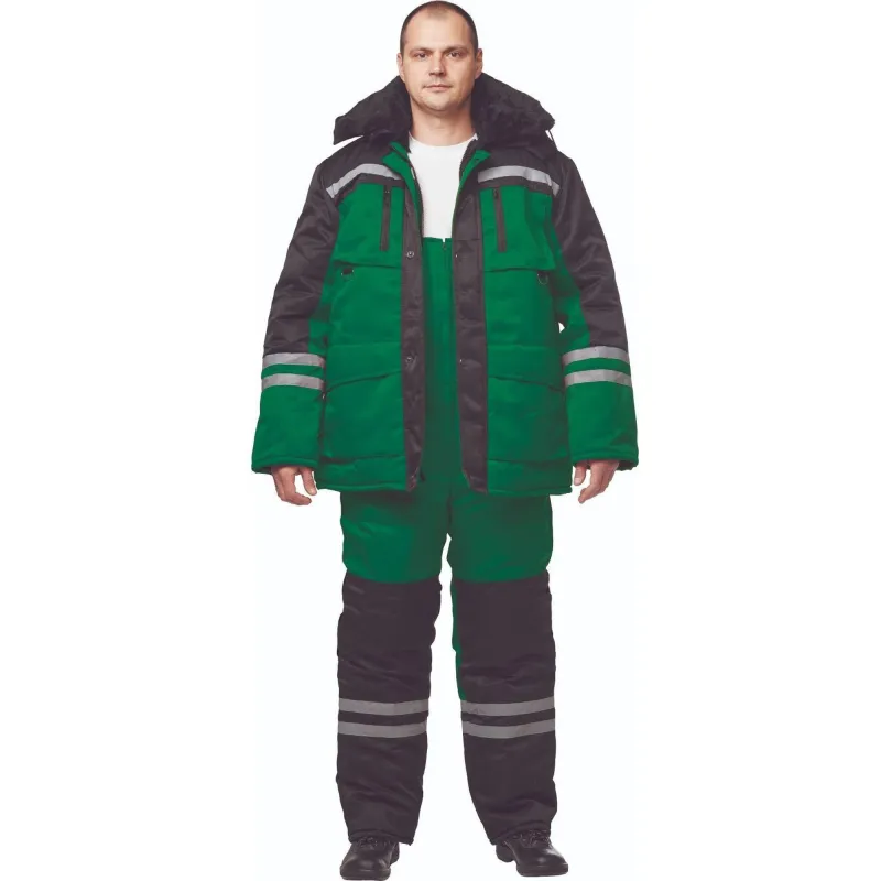 Костюм рабочий зимний муж з03-КПК зел/черн (р.56-58) 194-201