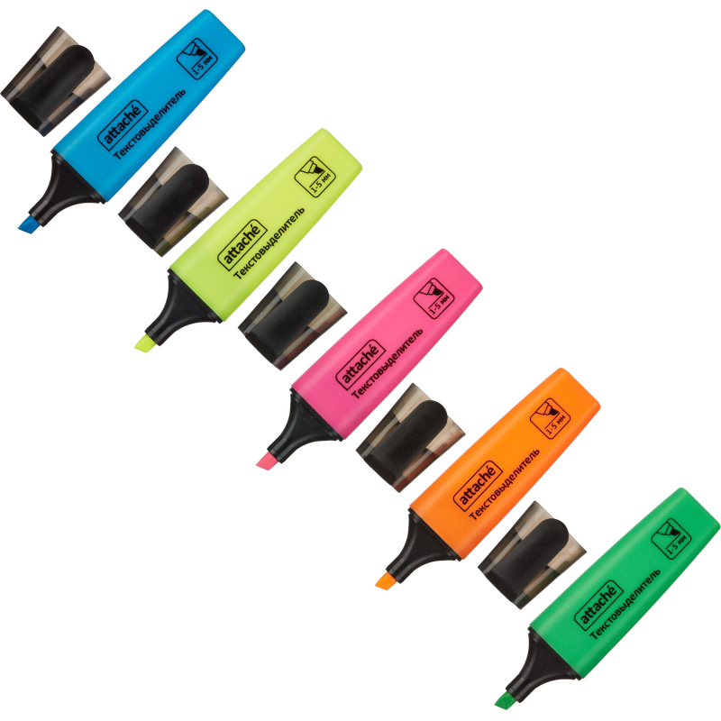 Набор маркеров текстовыделителей Attache Colored 1-5мм набор 5цв