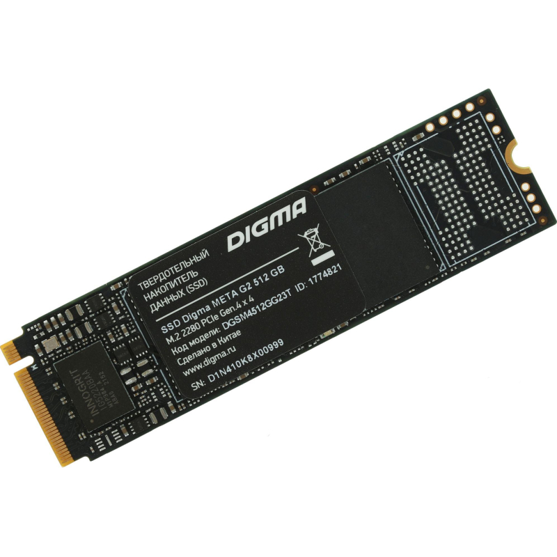 SSD Накопитель Digma PCIe 4.0 x4 512GB Meta G2 M.2 2280(DGSM4512GG23T)