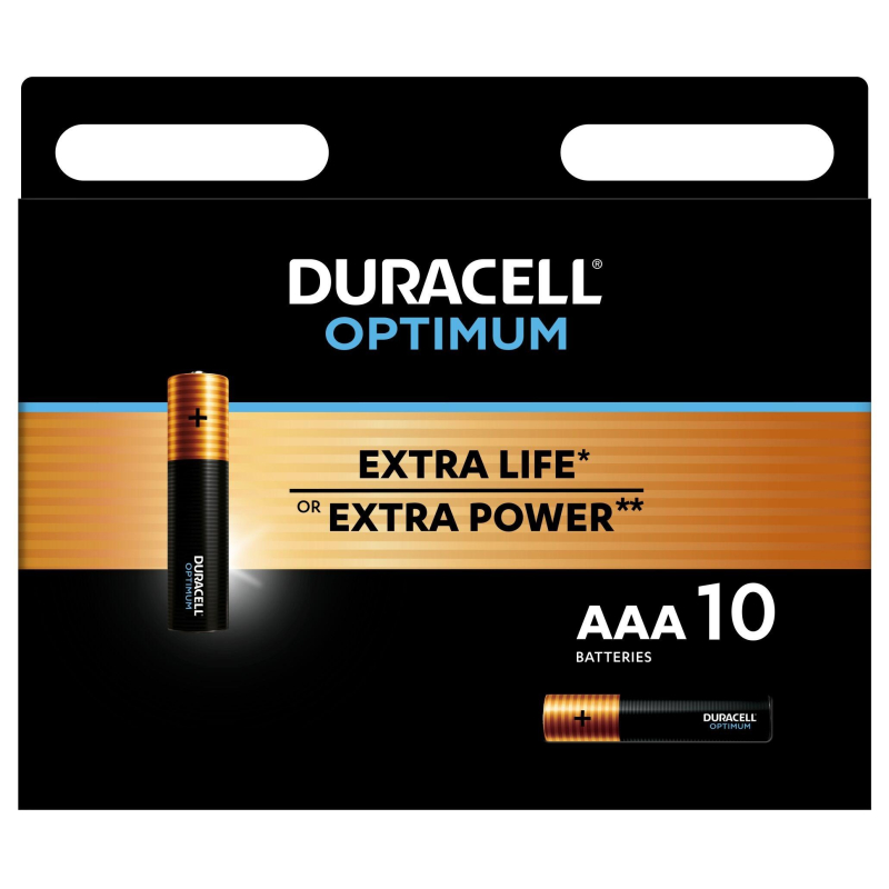 Батарейки AAA мизинчиковые Duracell Optimum (10 штук в упаковке)