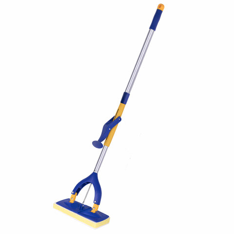 Швабра самоотжимная, механизм "Бабочка", насадка спонж/микрофибра 28 см, телескопический черенок 115