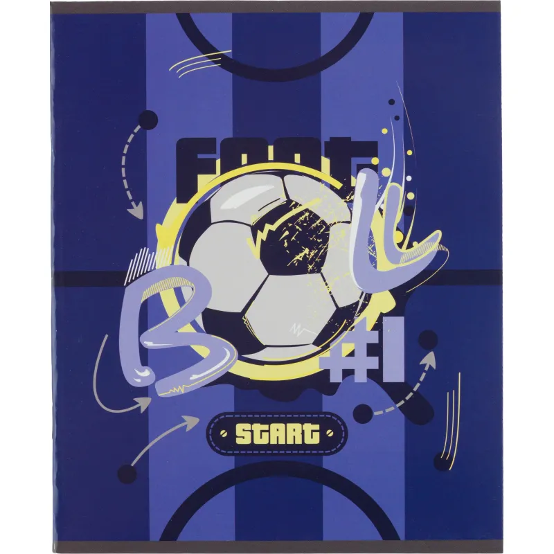 Тетрадь общая А5 48л №1School Football син,клет,скреп, ВД-лак