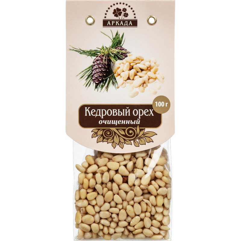 Кедровый орех Аркада очищенный, 100г