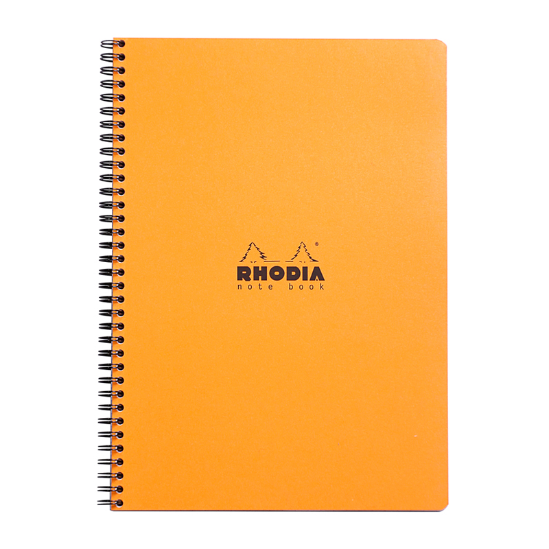 Бизнес-тетрадь 80л., А4+, клетка на гребне Rhodia "Classic. Orange", 80г/м2