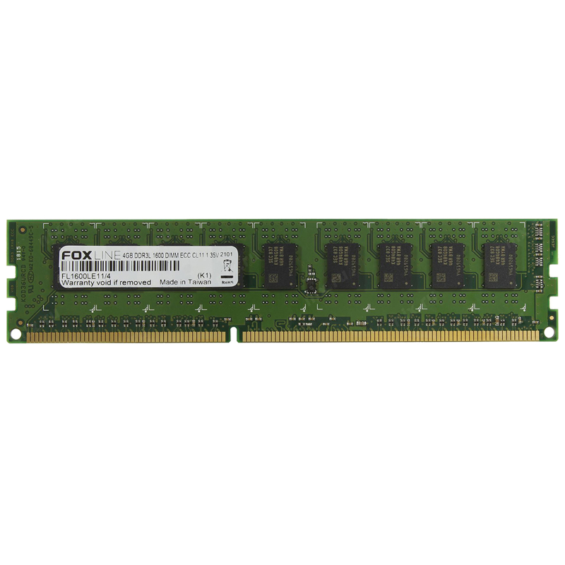 Модуль памяти Foxline DIMM 4GB 1600 DDR3L ECC CL11 1.35V(FL1600LE11/4)