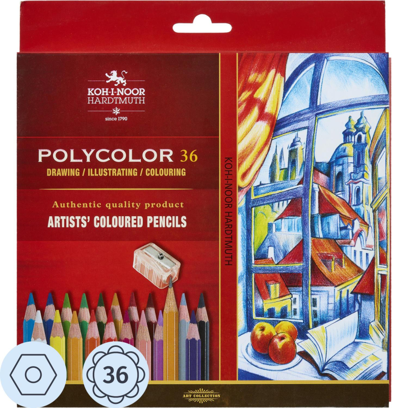 Карандаши цветные художественные POLYCOLOR 3835, 36цв, 3835036007KZ(Д)