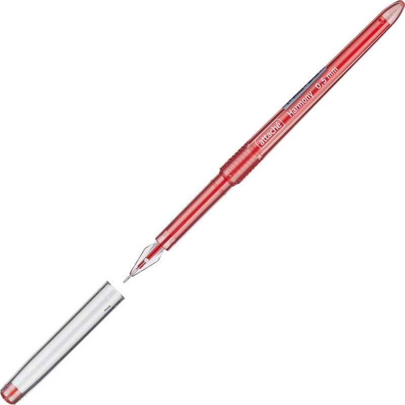 Ручка гелевая неавтоматическая Attache Harmony,цвет чернил-красный