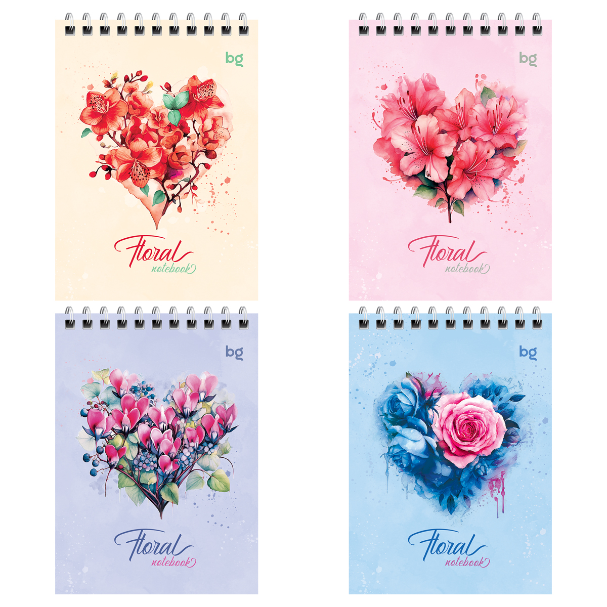 Блокнот А6 40л. на гребне BG "Floral notebook"