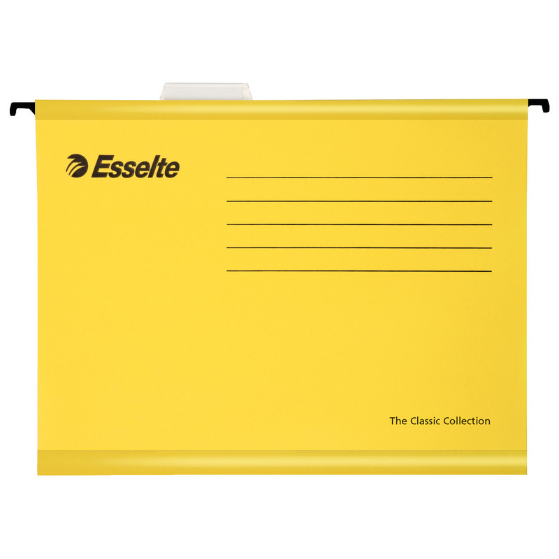 Папка подвесная регистратура Esselte Standart,205 гр,А4,желтый 90314 25 шт