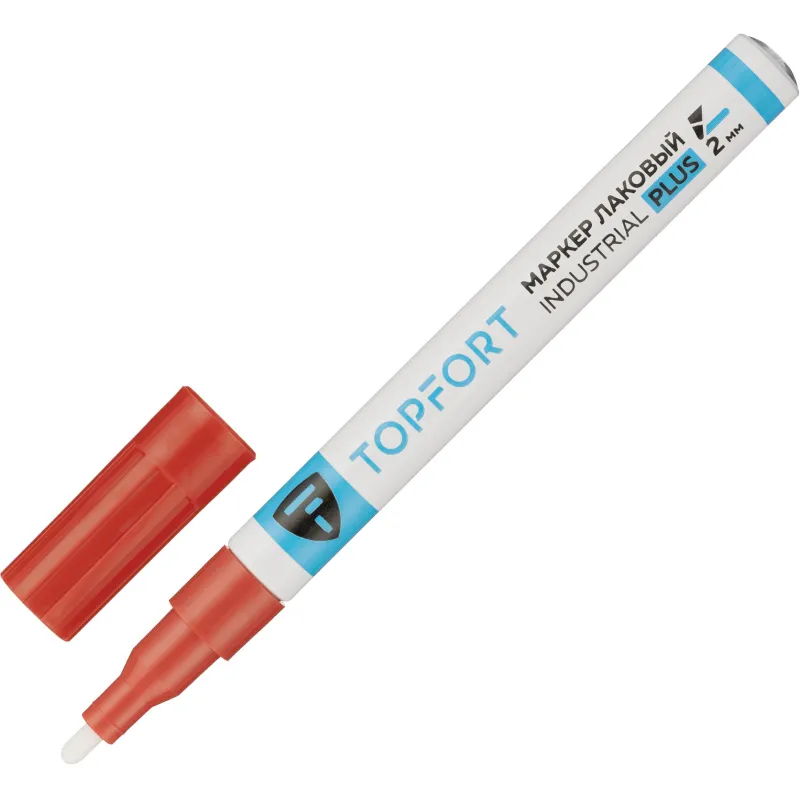 Маркер лаковый TOPFORT Industrial Plus 2 мм красный