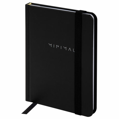 Блокнот с резинкой в клетку 96 л., МАЛЫЙ ФОРМАТ А6, 109х148 мм, твердая обложка, BRAUBERG, "Minimal"