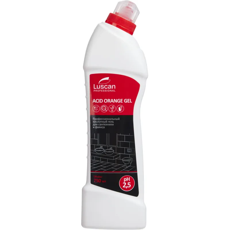 Чистящее средство для сантехники, унитазов и писсуаров Luscan Professional Acid Orange GEL 0.75 л
