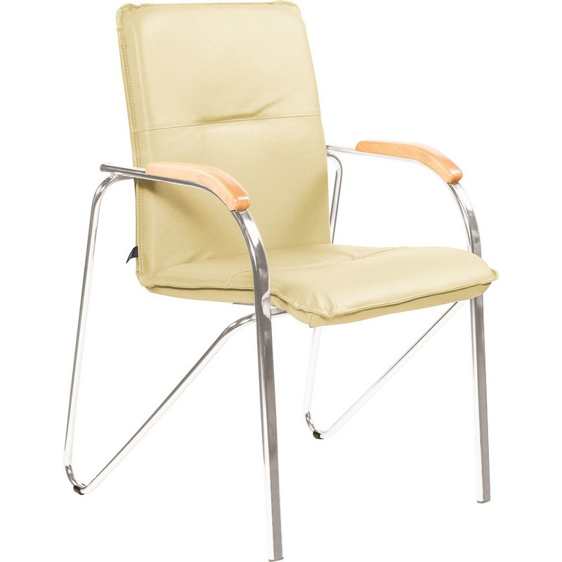 Конференц-кресло FA_SAMBA Silver к/з светло-бежевый DO122/бук