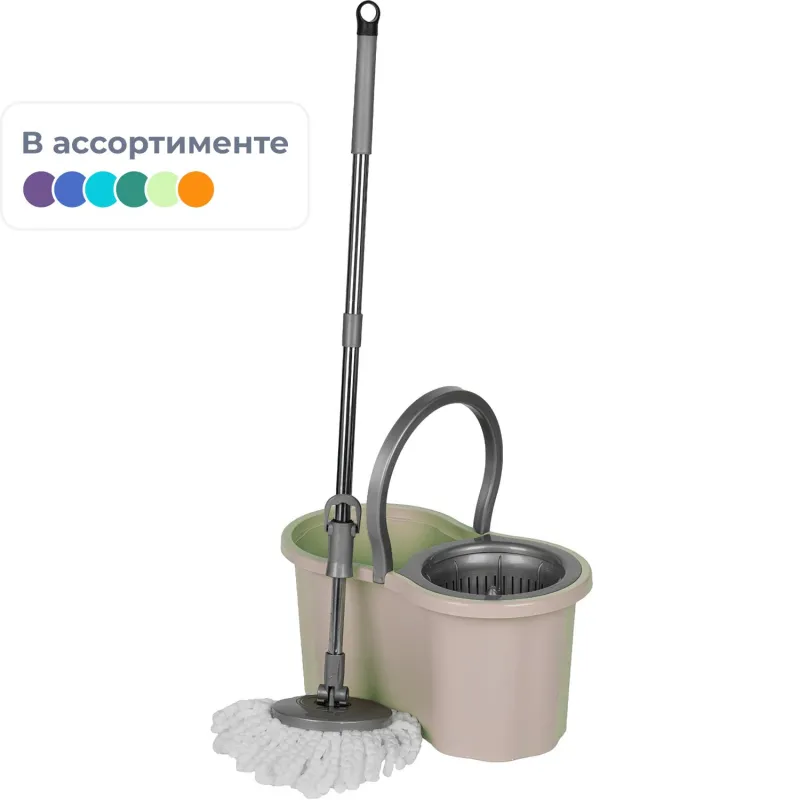 Комплект для уборки (швабра и ведро с отжимом)