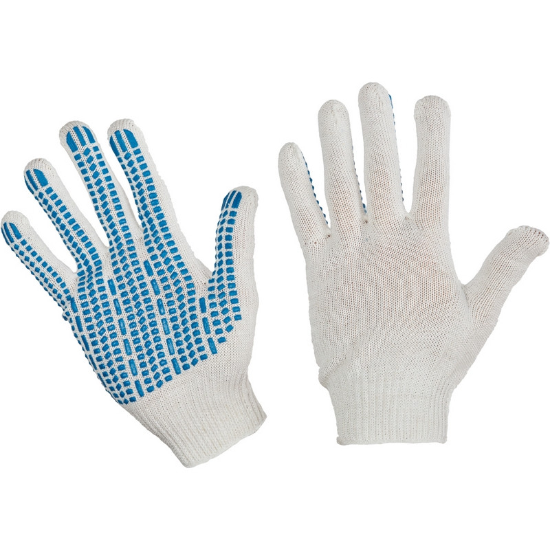 Перчатки защитные трикотаж с ПВХ Протек 4н 42г 10кл (10пар/уп)